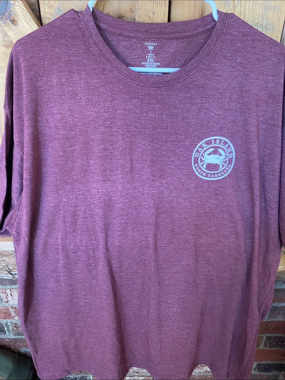 Oak Island Maroon Graphic Tee Coastal Swell Brand